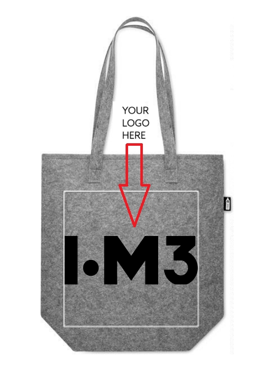Example delegate bag with a company logo imprinted on it.